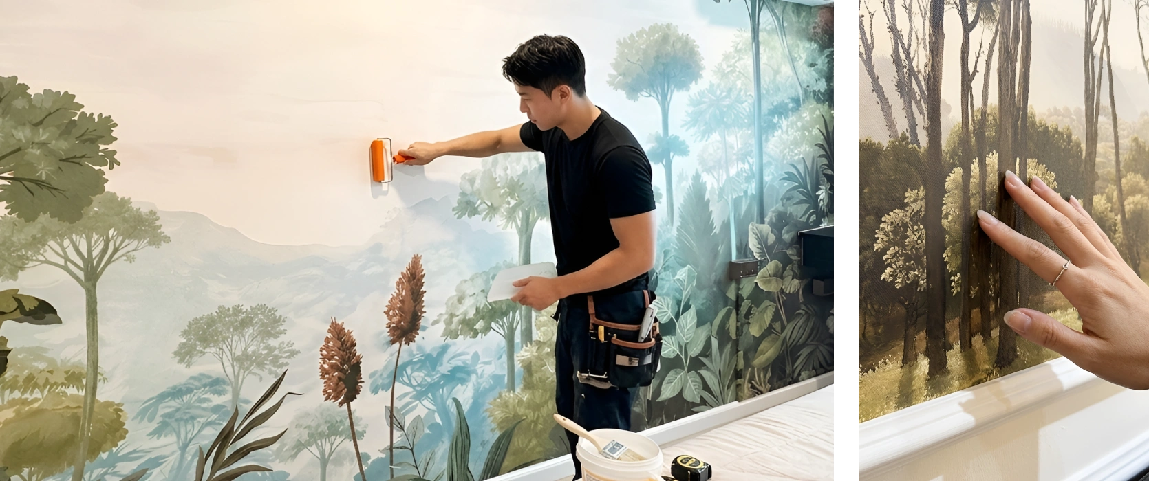 Easy installation wallpaper